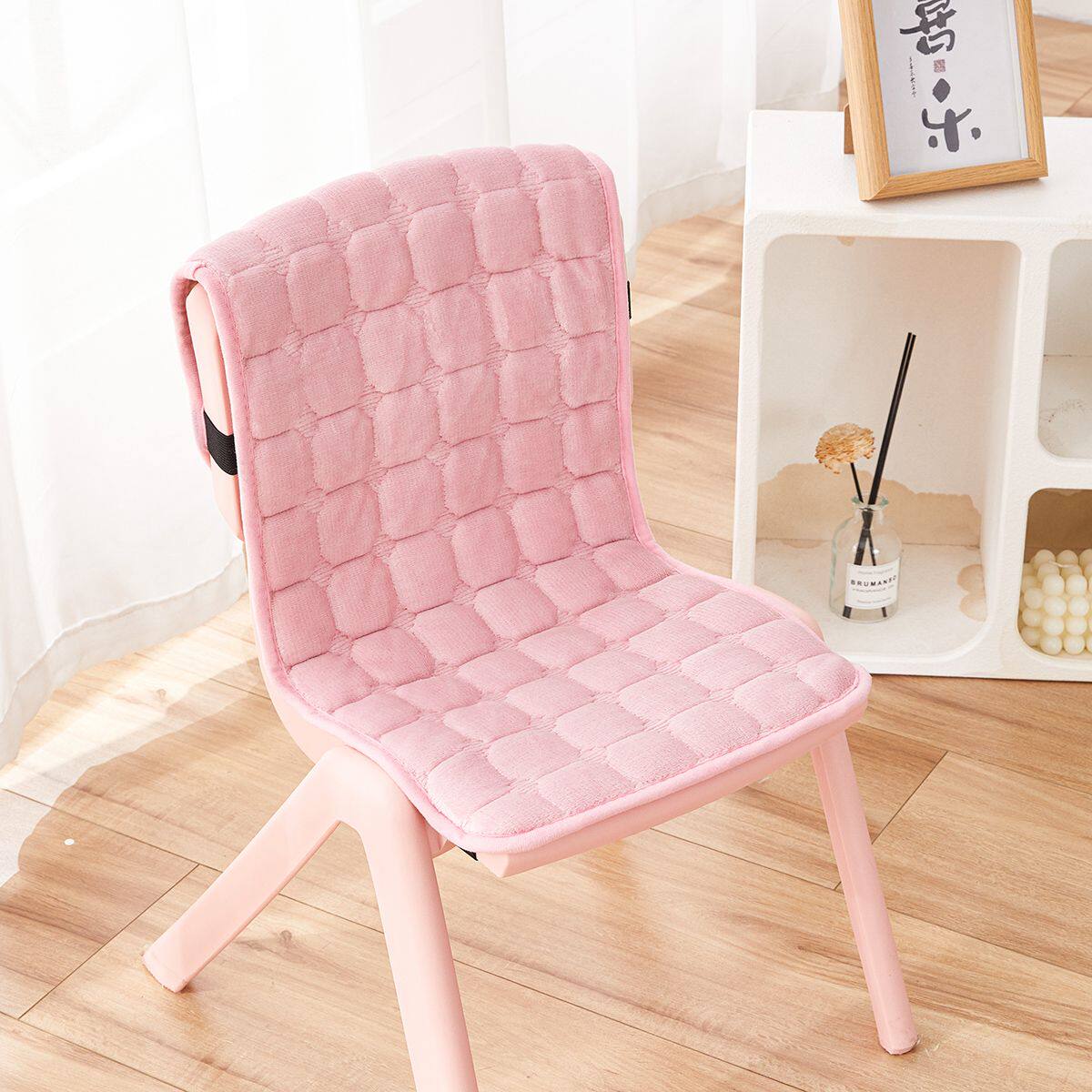 冬季儿童椅子靠背坐垫法兰绒学生教室椅垫防滑幼儿园宝宝椅子垫子