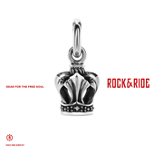 情人节礼物 ROCKRIDE 耀夜皇冠吊坠 925银男士 项链复古明星同款