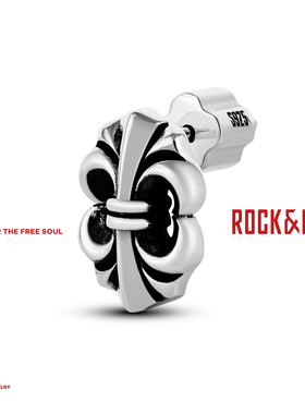 [新年礼物]ROCKRIDE 自由闪绽之光耳钉 新款耳饰男女鸢尾花925银
