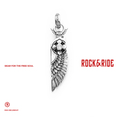 情人节礼物 ROCKRIDE 自由之翼吊坠 纯银项链男士 潮男复古