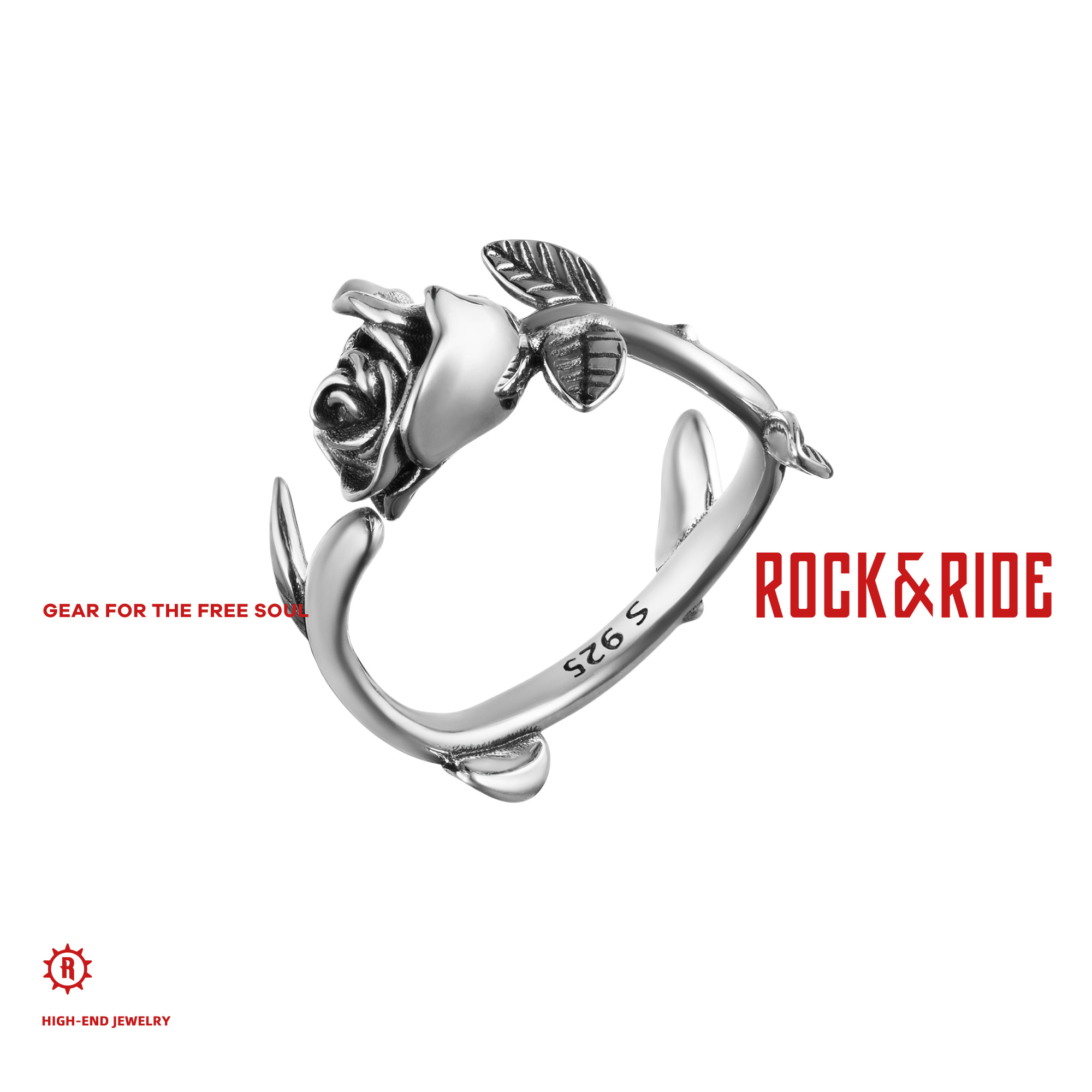 ROCKRIDERose荆棘玫瑰戒指纯银
