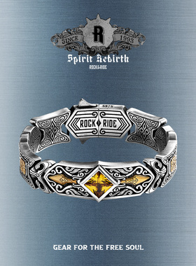 ROCKRIDE 重生圣纹礼赞手链 新款蒙古复古925银男送礼高级感