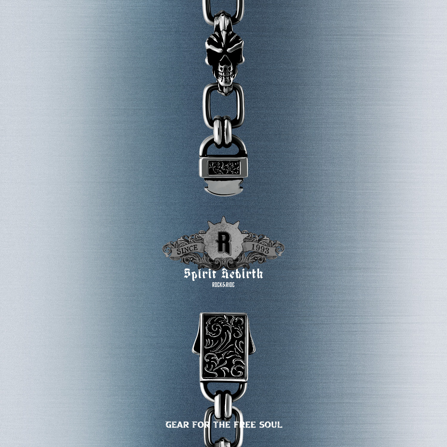 ROCKRIDE 重生不朽之骨手链 925纯银男士手镯复古设计感,饰品/流行首饰/时尚饰品新,银饰手链,淘宝优惠券,粉丝福利购,淘宝优惠卷