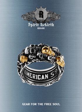 [礼物推荐]ROCKRIDE 重生意志戒指  925银戒指复古设计感男友送礼