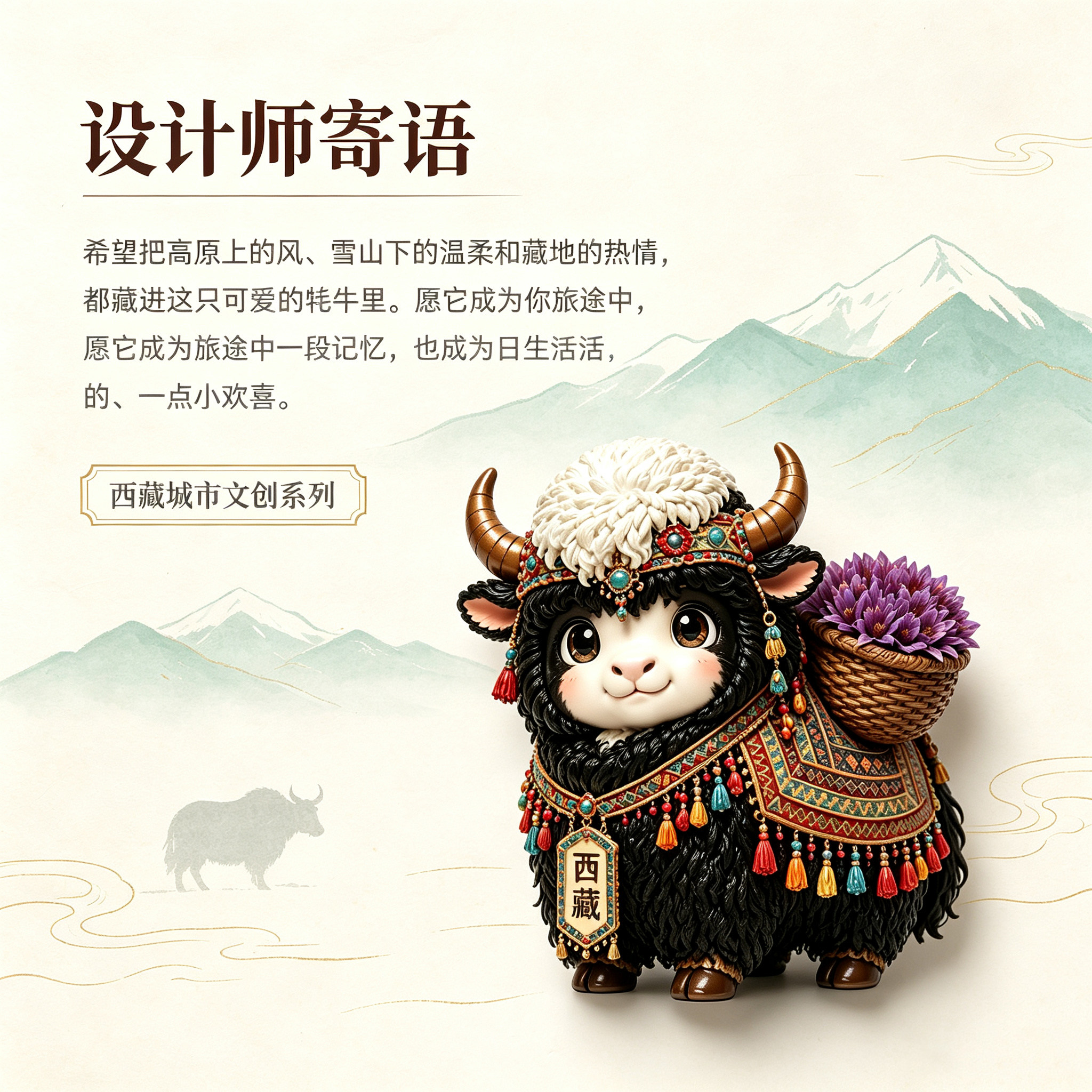 西藏牦牛文创冰箱贴可爱卡通动物装饰纪念品小众礼物立体树脂磁贴