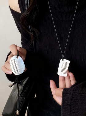 2025新款时尚同款银色梳子项链