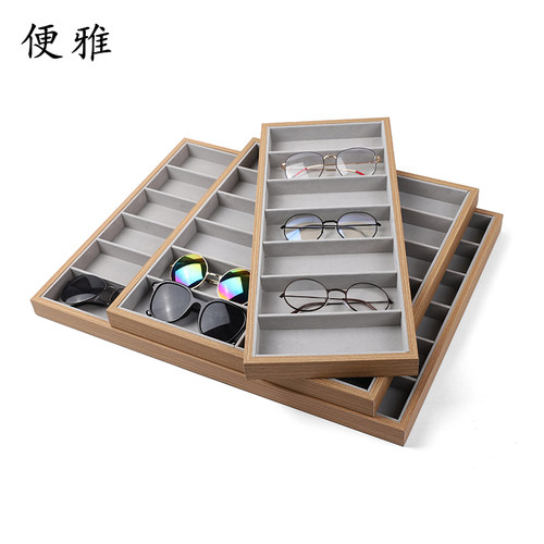 眼镜柜台实木货架道具展示盒