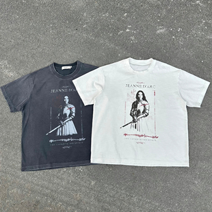 T恤 直喷印花短袖 Erole 230g阿苏特染水洗做旧破坏做旧圣执事数码