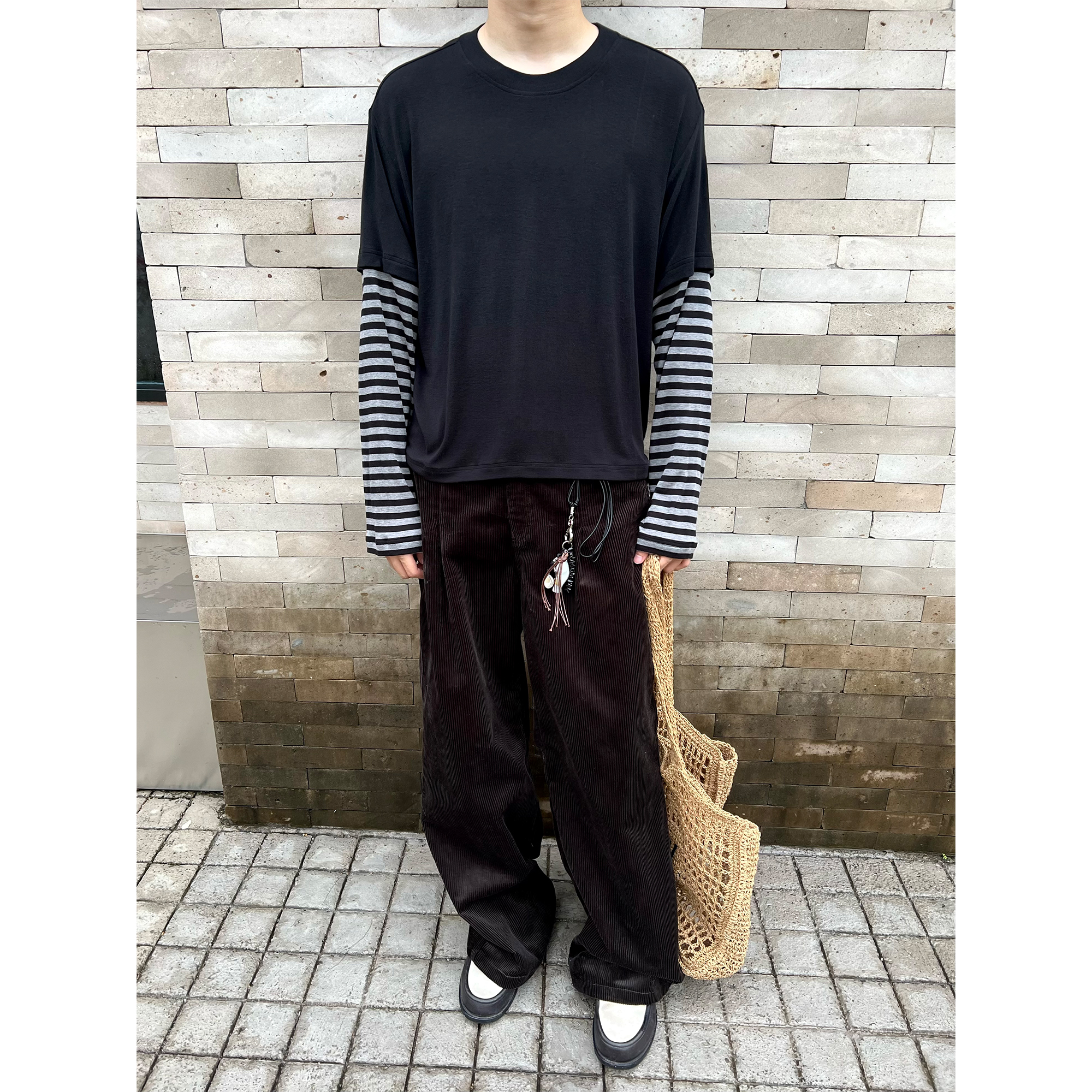 绵羊毛兰精天丝混纺假两件长袖