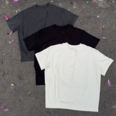 Erole「Life」金钻桑蚕丝山羊绒混纺双褶松弛短袖 慵懒高知T恤tee