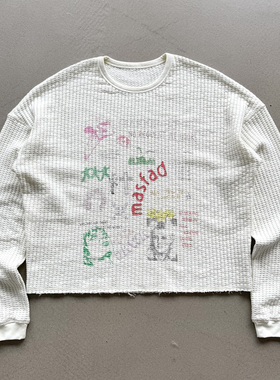 Erole “加州假日”粗纹编织乐高华夫格 数码印花 长袖卫衣