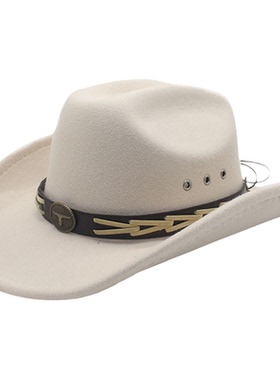 牛头西部牛仔帽礼帽大檐帽少数民族风摄影旅游爵士帽 Cowboy Hat