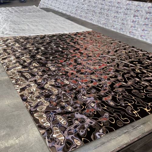 水波纹不锈钢板加工定做压花板挂饰天花大堂吊顶酒吧墙金属波浪板