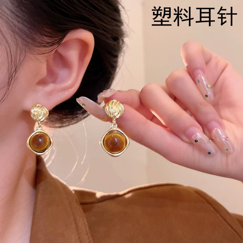 塑料针养耳洞防过敏秋冬复古耳钉