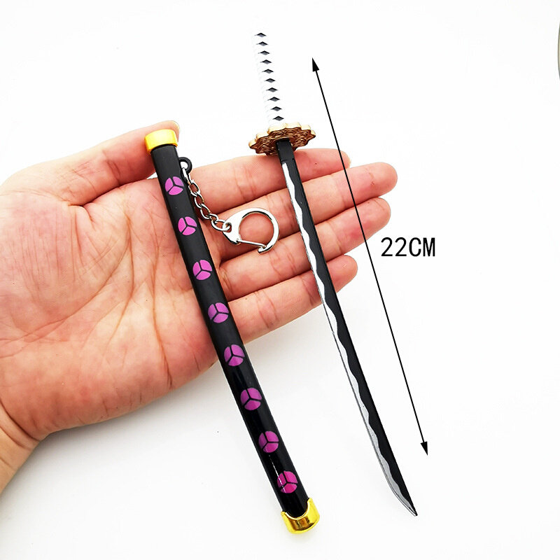 海贼王航海王索隆妖刀三代鬼彻阎魔黑刀秋水雪走和道一文字钥匙扣