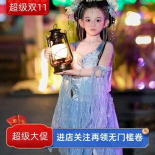 人鱼姬公主裙汉服女童夏款民族风分体套装重工演出舞蹈服海边渡假