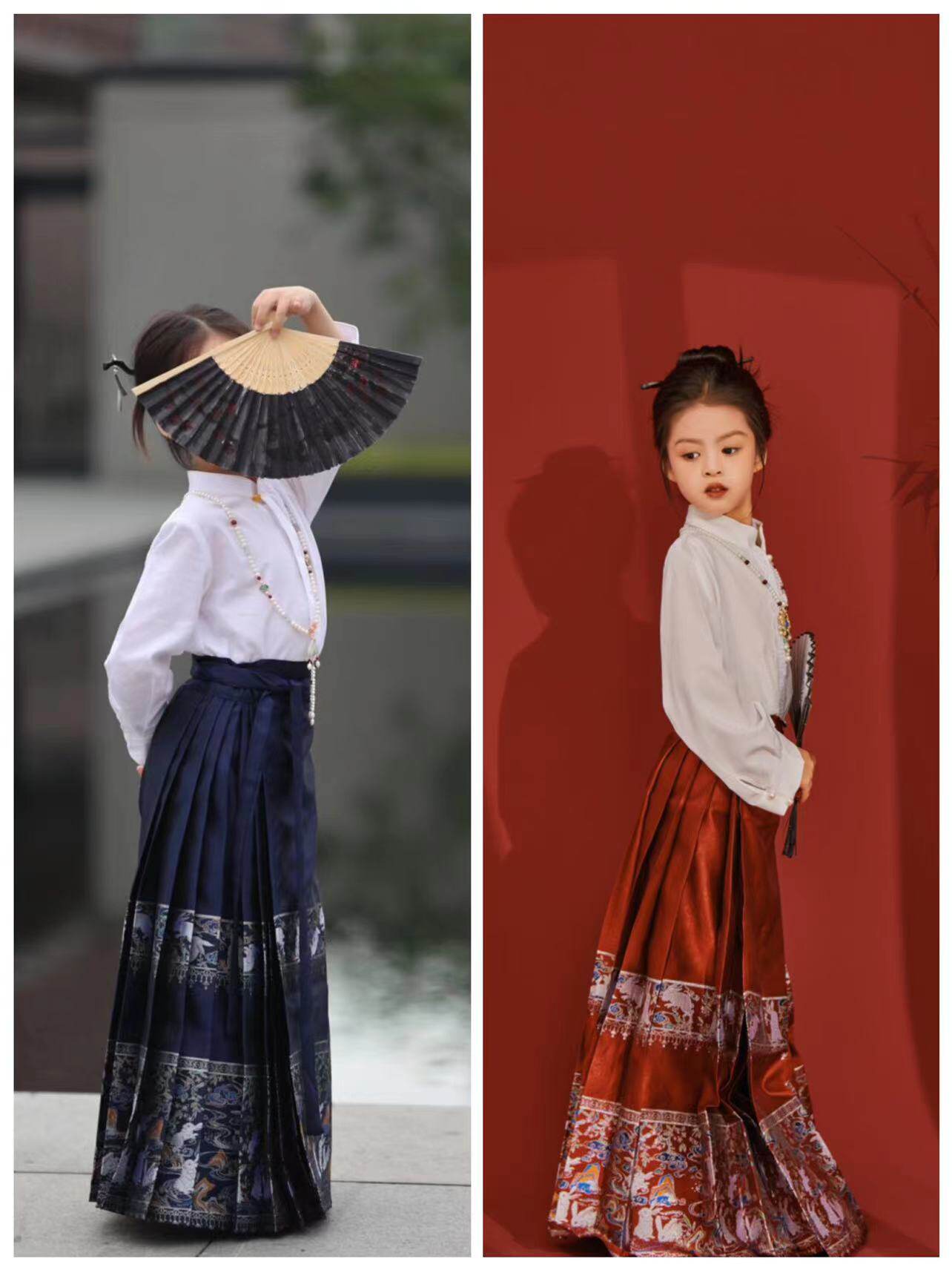 男童女童马面裙古装套装儿童汉服秋季长袖明制日常穿一片式薄款高性价比高么？