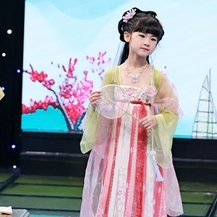 小郡主女童汉服唐代中秋新款古装小女孩古风儿童公主高级感汉元素