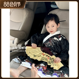 儿童汉服男童夏季高端古装中国风书生国学演出服唐装飞鱼服马面裙