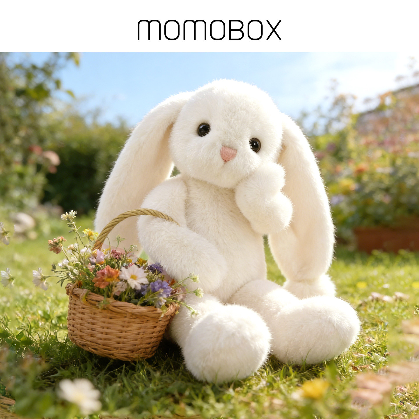 momobox可爱小兔子玩偶睡觉抱毛绒玩具安抚娃娃公仔生日礼物女孩