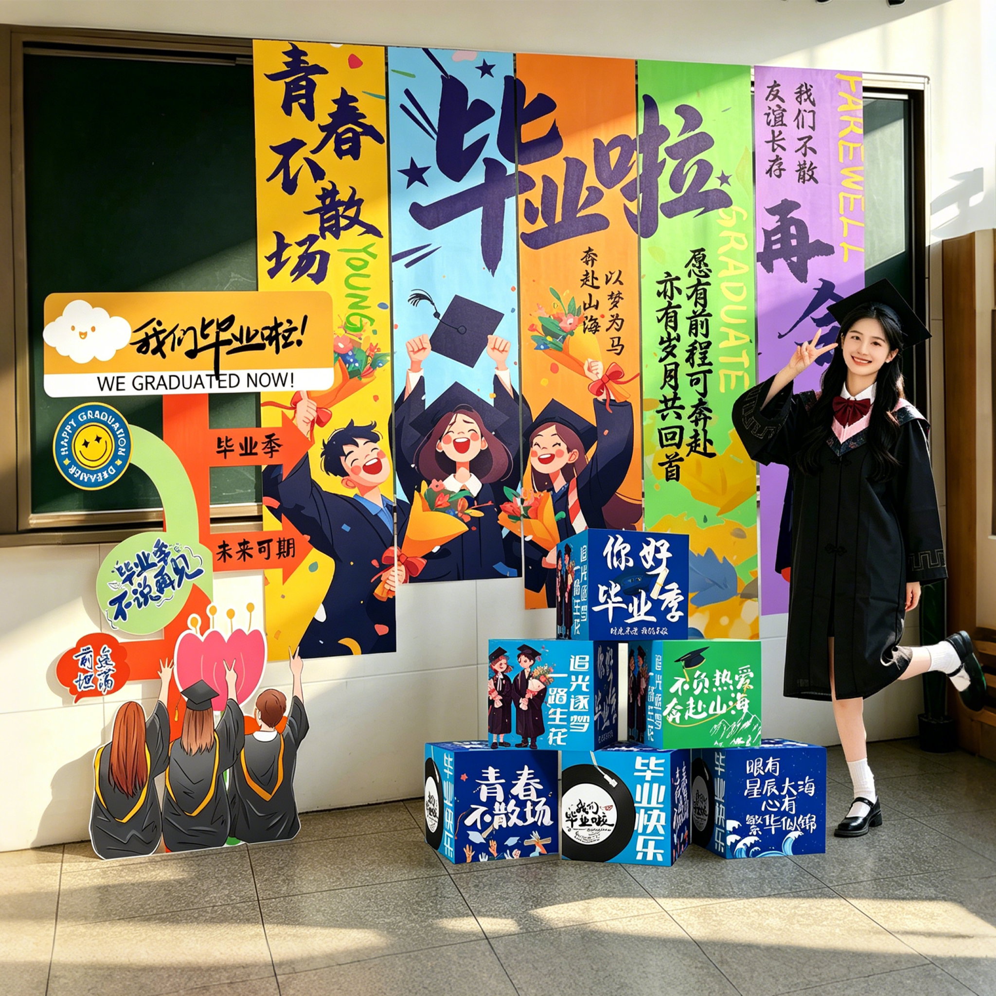 2026毕业季装饰场景布置氛围中小学初中高中大学横幅挂布装扮用品