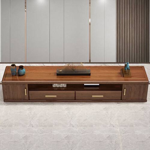 中式胡桃木电视柜茶几组合