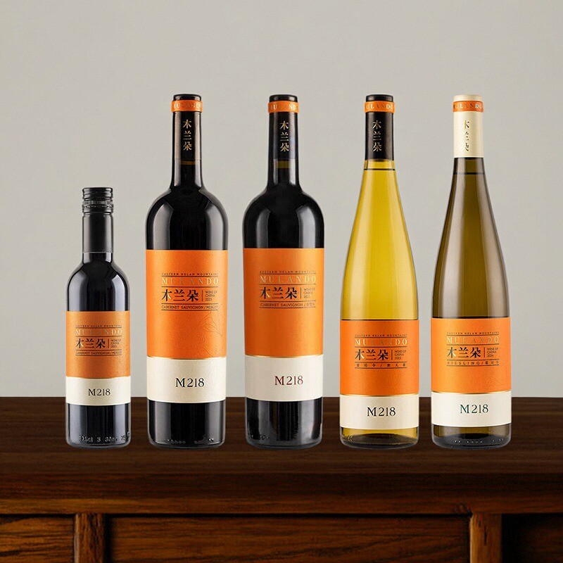 宁夏贺兰山东麓产区 木兰朵M218赤霞珠梅洛干红葡萄酒送礼375ML