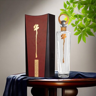 牛栏山白酒水晶牛清香型53度2021辛丑牛年生肖限定款送礼收藏1L