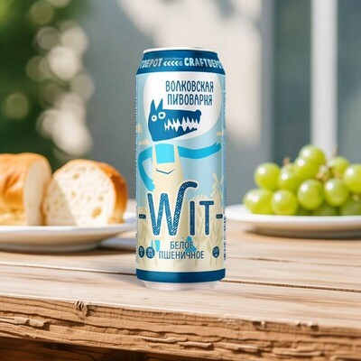 啤酒精酿俄罗斯原装进口原浆马赫斯基狼头精酿白啤铝罐5.0度430ml