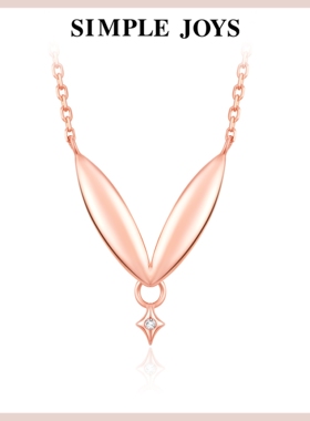 SIMPLEJOYS兔耳朵s925纯银兔子生肖项链可爱公主锁骨链送礼女友