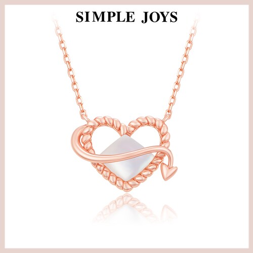 simplejoyss925纯银小恶魔白贝女