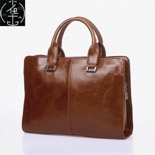 briefcase men hand bag tote business leather handbag公文包男