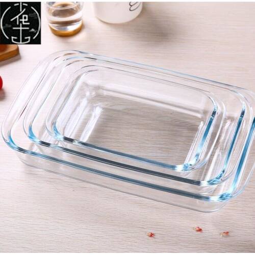 tempered glass dish microwave oven pan risotto dish rectan
