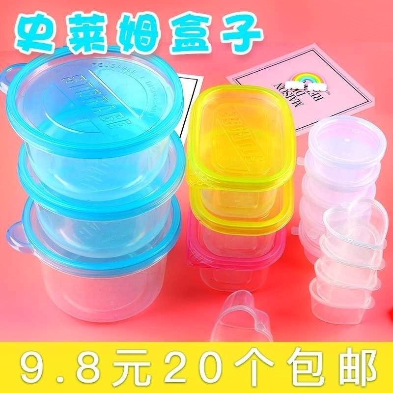 slime stirred the box to make crystal mud container, mixing