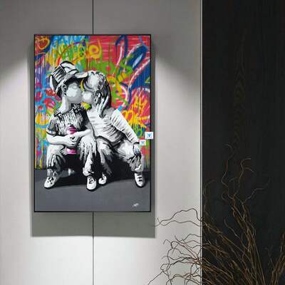 love is answer wall graffiti art canvas prints set pop