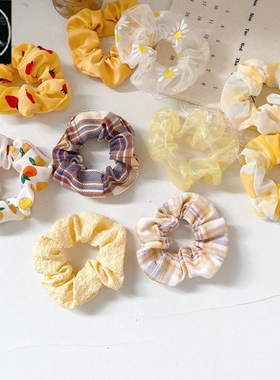 3/5/Pcs Silk Scrunchies Print Scrunchie Set Elastic 大肠发圈