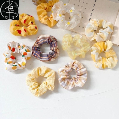 3/5/Pcs Silk Scrunchies Print Scrunchie Set Elastic 大肠发圈