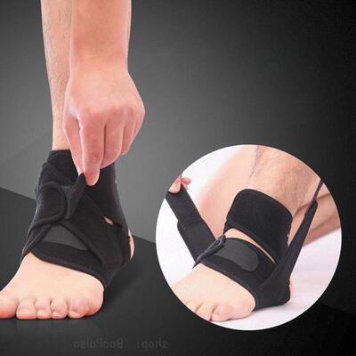 black adjustable ankle foot support elastic brace guard foot