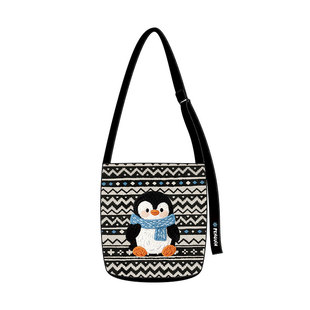 尼睿设计师原创纳瓦霍企鹅椭圆底飘带水桶包单肩小众百搭休闲Z102