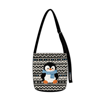 尼睿设计师原创纳瓦霍企鹅椭圆底飘带水桶包单肩小众百搭休闲Z102