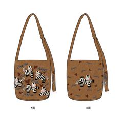 秋冬新款马上开心水桶包刺绣高级感包包女通勤百搭拉链帆布包Z105