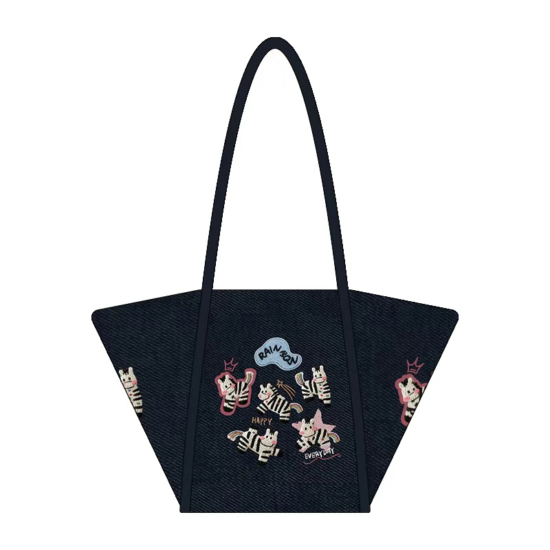 尼睿新款马上幸运牛仔细肩带元宝包小众斜挎单肩包女复古时尚Z101