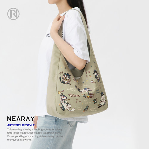 尼睿侦探小猫可爱百搭单肩包