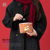 尼睿新款 零钱包马上发财收纳小包国风红色卡包便携拉链耳机包女W