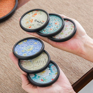 远舍高档国风中式玻璃茶垫杯垫茶杯垫功夫茶杯托茶托防烫茶具配件