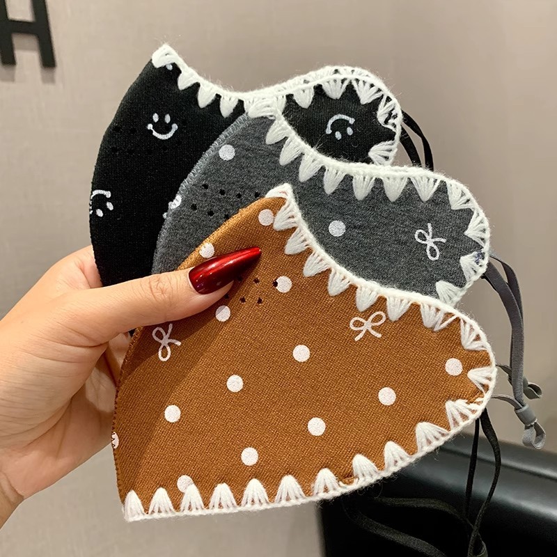 秋冬加绒保暖口罩女士高颜值护眼角显脸小加厚防风寒骑行面罩防寒