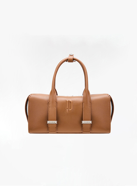 PECO登机包软皮波士顿保龄球包单肩真皮百搭公文大容量通勤手拎包