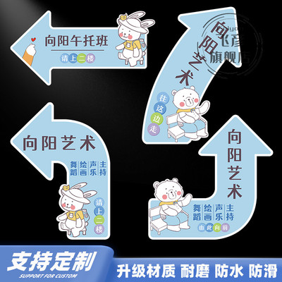 卡通可爱指示定制欢迎光临标识贴