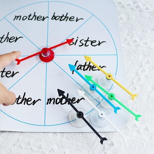 早教儿童玩具带吸盘指针英语老师教具游戏吸白板课堂互动教学抽签