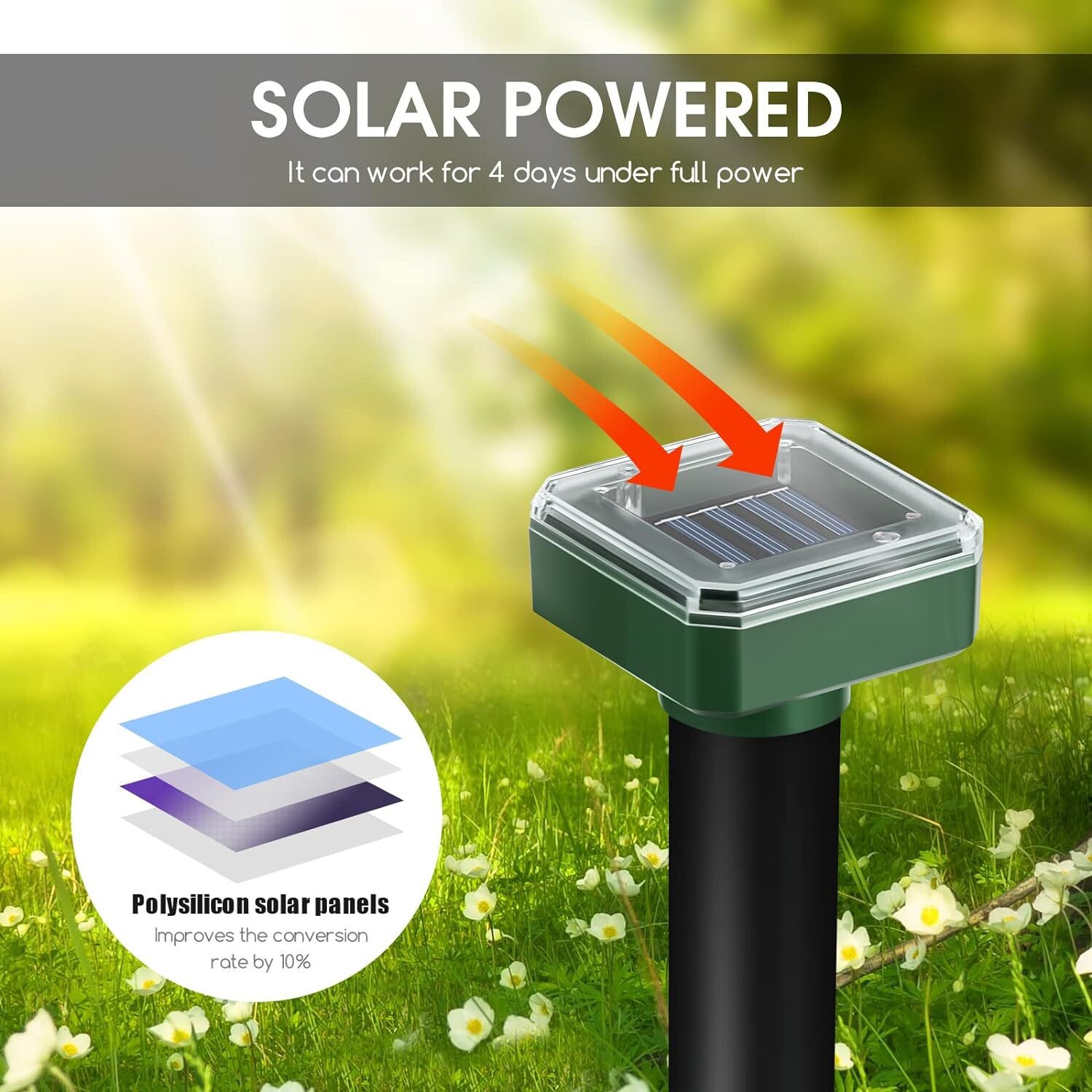 太阳能驱鼠器户外超声波大功率动物驱赶器家用农场花园驱狗驱鸟器图片